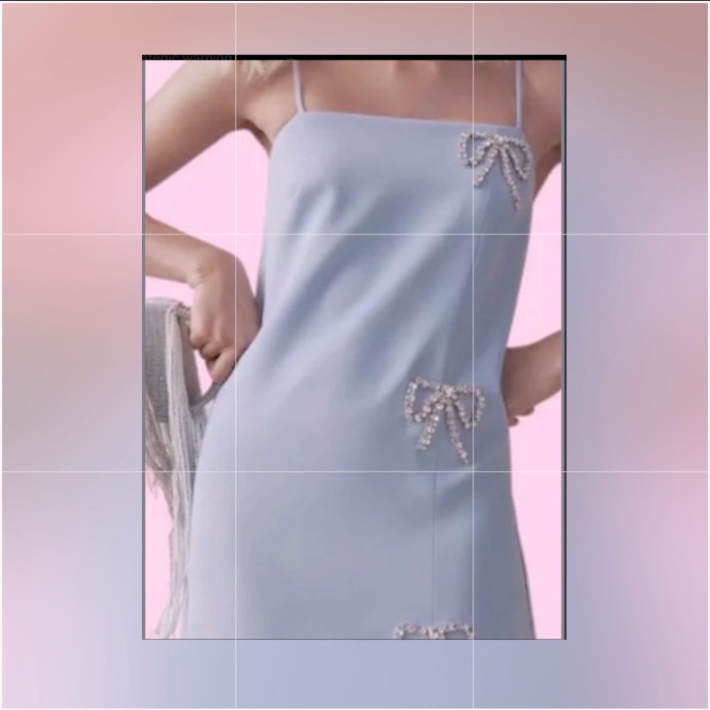 ✈️NWT Sachin+Babi BlueSlipDress w/Pearl Bow Accent💍✨